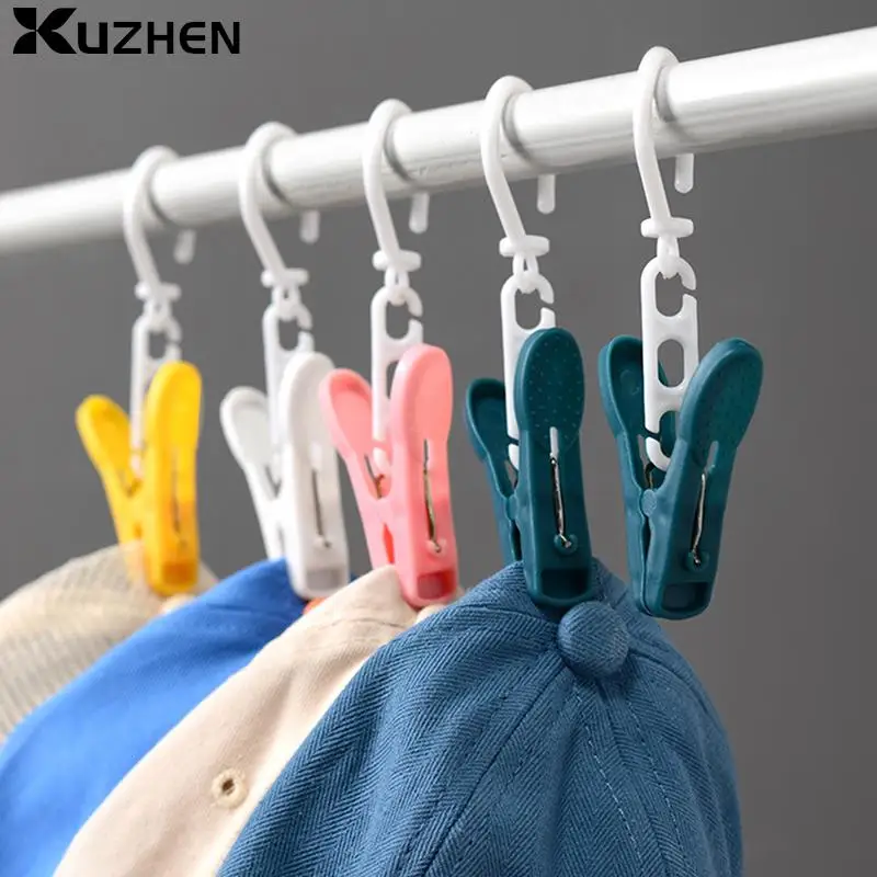1/5pcs Rotatable Clothespins Windproof Non-slip Clothespins Travel Towel Hangers Laundry Clips Clothes Hooks Sock Clips Fixed