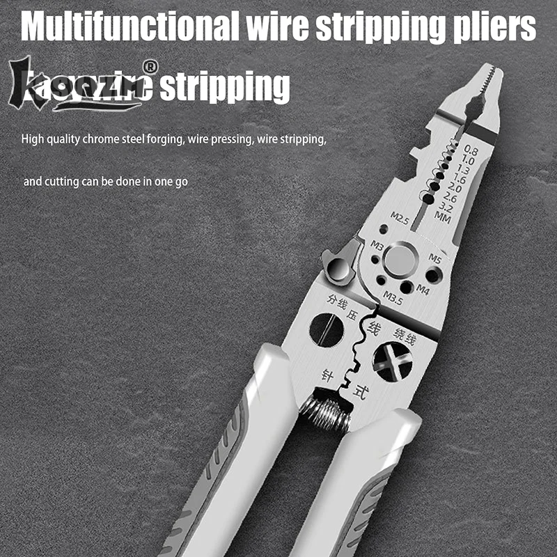 Electrician Specific Wire Stripping Pliers Multifunctional Electricians Maintenance Anti-Slip Stripper Cable Crimper Pliers Tool