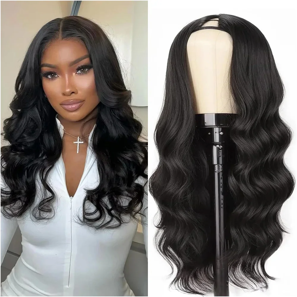 16-32 Inch Body Wave Human Hair V Part Wig Brazilian No Leave Out Upgrade Glueless Wigs For Women Natural Colored 200 Density