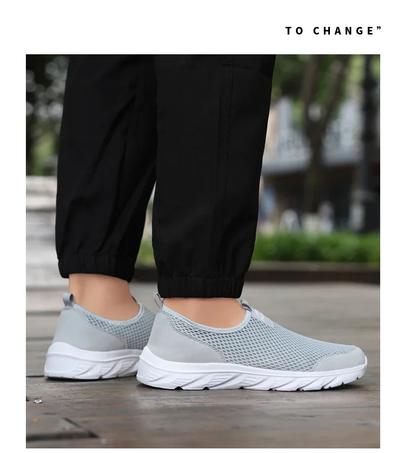 Summer Mesh Casual Shoes For Men Breathable Low-cut Men's Running Shoes Outdoor Non-slip Lightweight Sneakers Man Slip-on Shoes