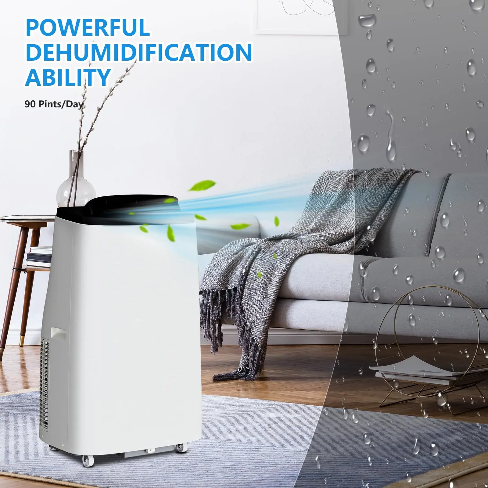 Portable Air Conditioner 3 In 1 AC Unit With Cooling Dehumidifier And Fan Cools Up To 750 Sq Ft 50dB Quiet Sleep Mode Remote LED Panel Easy Installation For Home RV Office