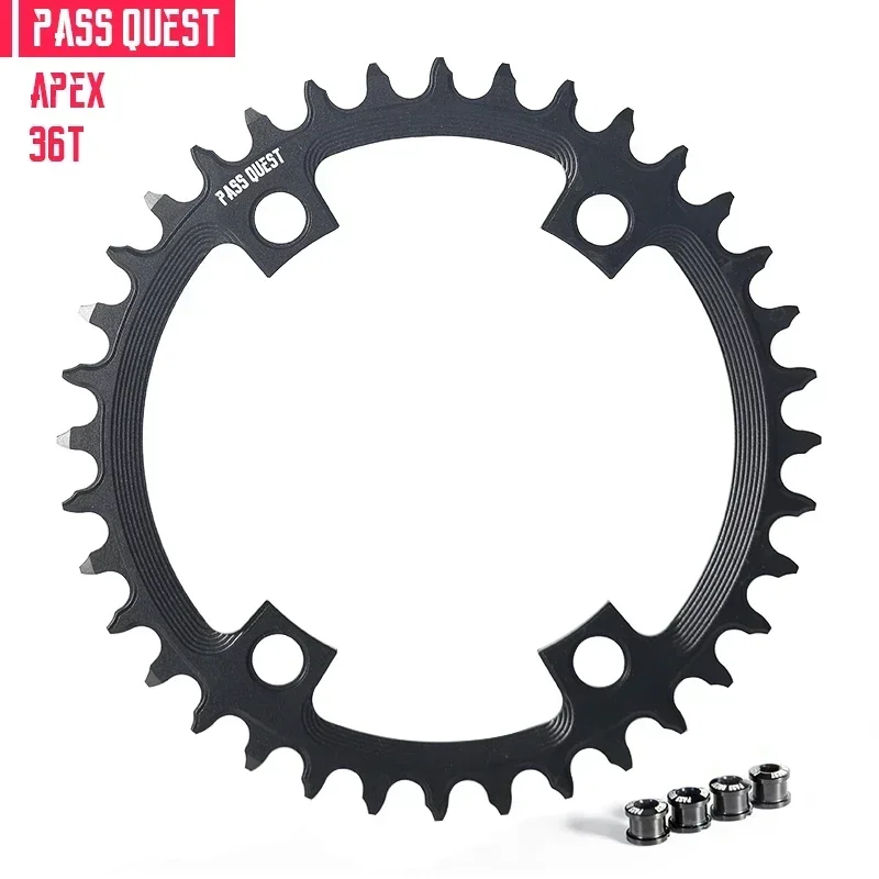 PASS QUEST 110BCD kettingblad voor Sram Apex kettingbladen racefiets 36/38/40/42/44/46/48/50/52T 110BCD Smalle Grove Kettingwiel
