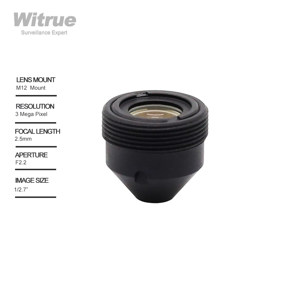 HD 3 megapikselowa kamera otworkowa obiektywy kamery przemysłowej 2.5MM 1/2.7 "F2.2 M12 do montażu do nadzoru kamera ochrony — zdjęcie 6