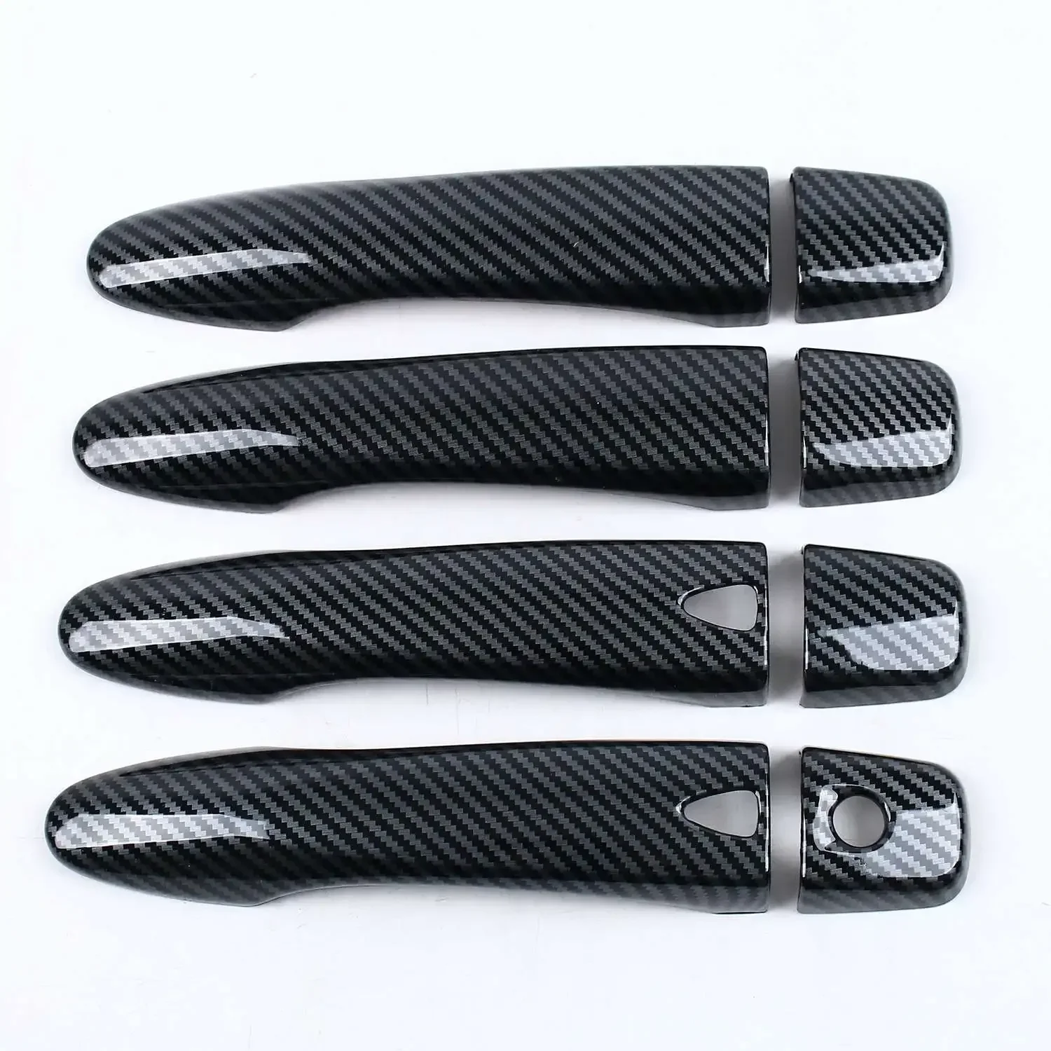 Smartkey ABS Carbon Fiber Door Handle Side Lid Cover Trim For Nissan Kicks/Rogue/X-trail/Qashqai 8pcs 4-Door