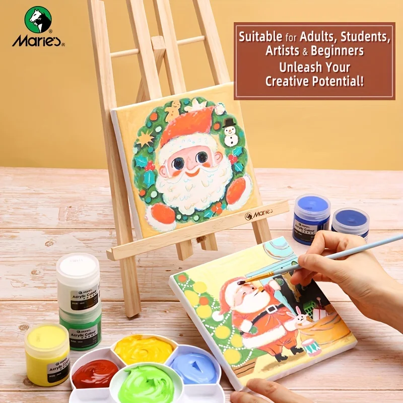 Marie's 2/4/6pcs 6x6in Square Canvas Board Bulk,Mini Stretched White Blank for Acrylic,Oil,Drawing for Students,Artist,Adults