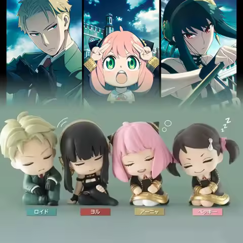 Anime SpyxFamily Figures Cute Loid Forger Statue Kawaii Anya Yor Forger Sleeping Action Figurine Decoration Desk Accessories