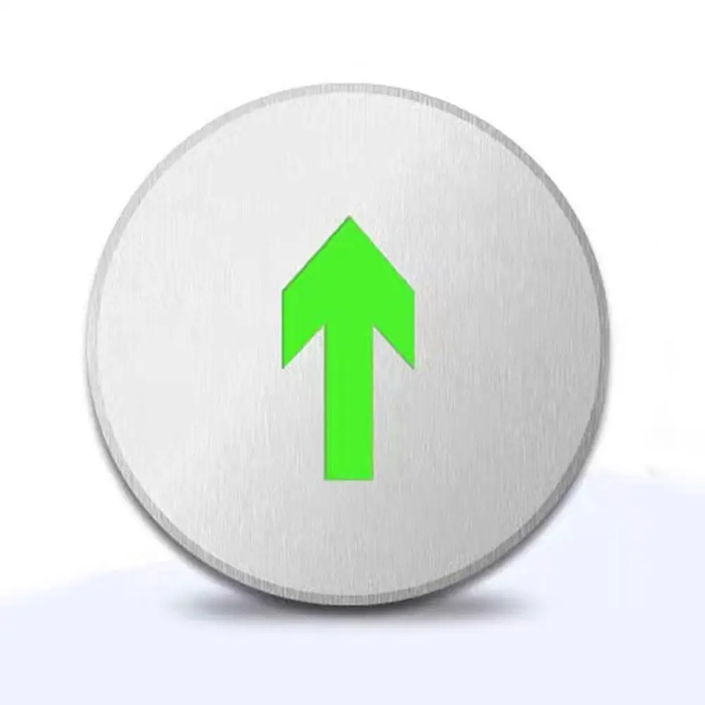 Znak ewakuacyjny Samoświecący blask Ciemne strzałki podłogowe Oznakowanie Metalowy znak drogowy Nierdzewny Łatwa instalacja Wyjście przeciwpożarowe