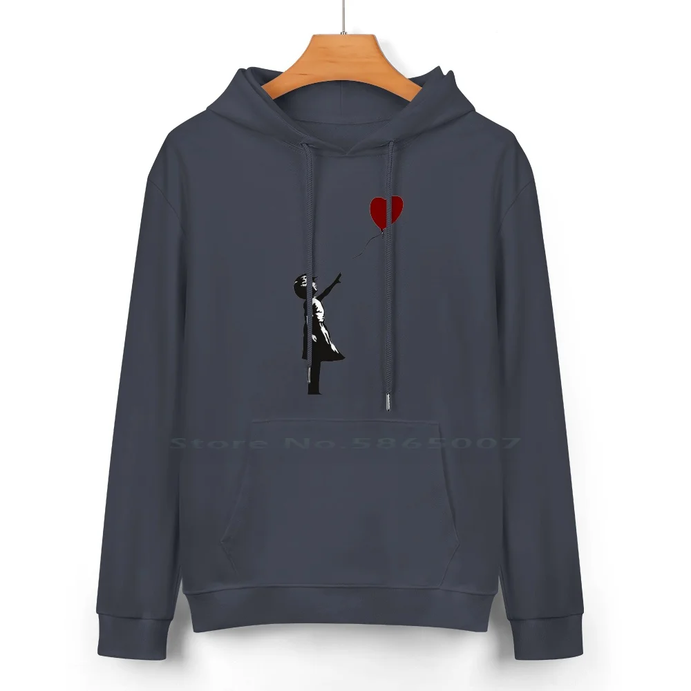 Banksy-Heart Balloon Girl Pure Cotton Hoodie Sweater 24 Colors Banksy Balloon Girl Banksy Girl Banksy Heart Game Changer Street