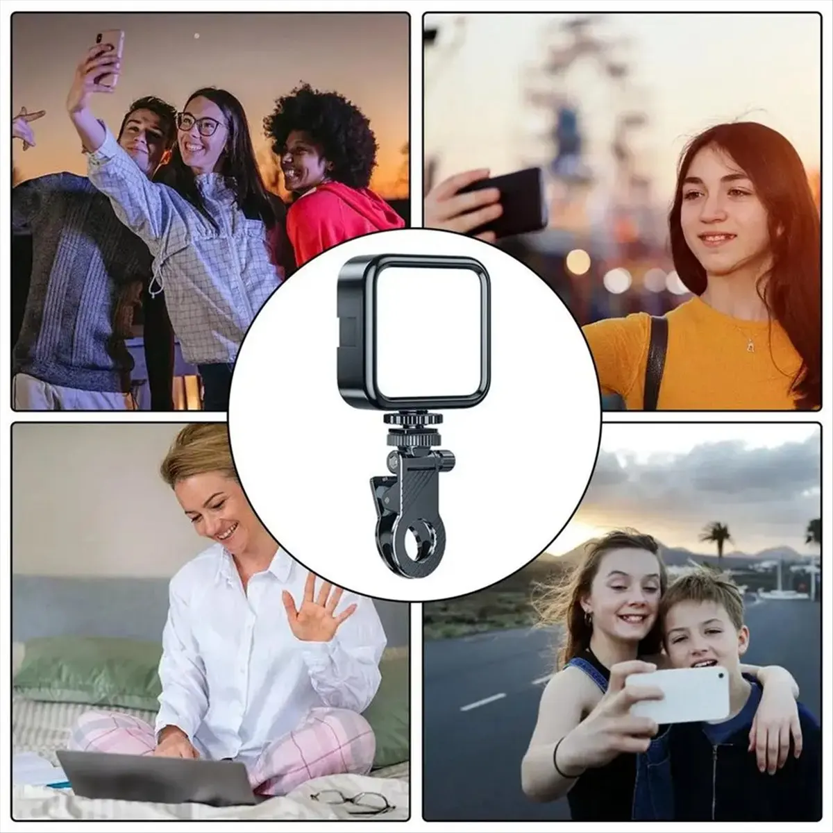 LED Three-Color Phone Fill Light ,Mini Portable Pocket Light Selfie Handheld Photography Outdoor Soft Light