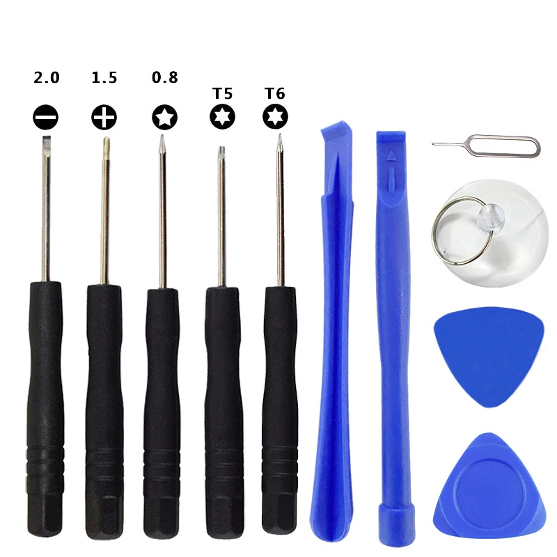 Cell Mobile Phone Repair Tools, chaves de fenda Set Kit, abertura Pry Bar, ferramenta de desmontagem, 9 em 1