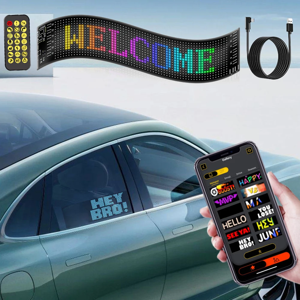 APP Control Flexible LED Matrix Panel Super Bright Custom Text Pattern Animation Logo Light Bluetooth-Compatible