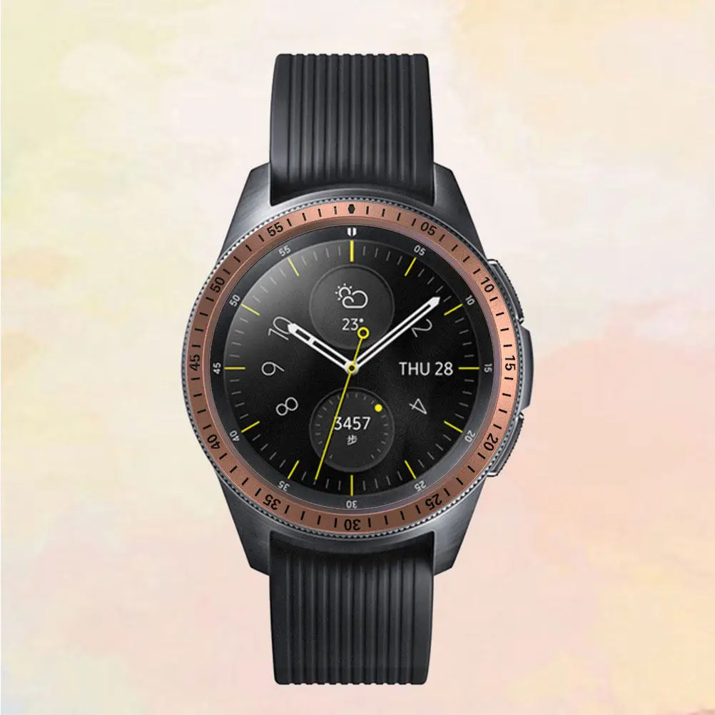 

Stainless Steel Watch Bezel Ring 42Mm Rose Gold Anti Scratch Protective Frame Cover for Smart Watch Luxury Elegant Style