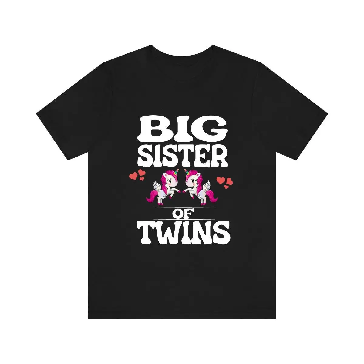 Объявление футболки с единорогами Big Sister Of Twins