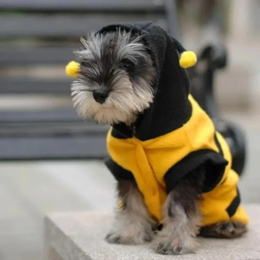 Pet Cute Bees Dog Clothes Cat Cosplay Sweater Clothes Soft Comfotable Puppy Hoodies Funny Costume for Teddy Poodle Warm Clothes