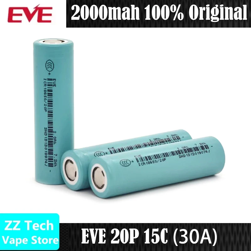 Batterie d'origine EVE 20P 18650 2000mAh 30A 15C ICR18650 20P batterie au Lithium rechargeable cellule de Grade A