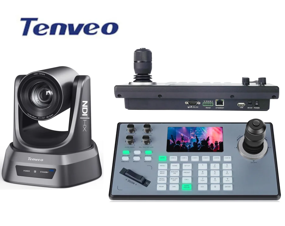

Tenveo NV20U-4K + KB200PRO 4K 20X PTZ Streaming Camera USB/HDMI/LAN + 5"LCD Screen POE-Powered Keyboard Controller