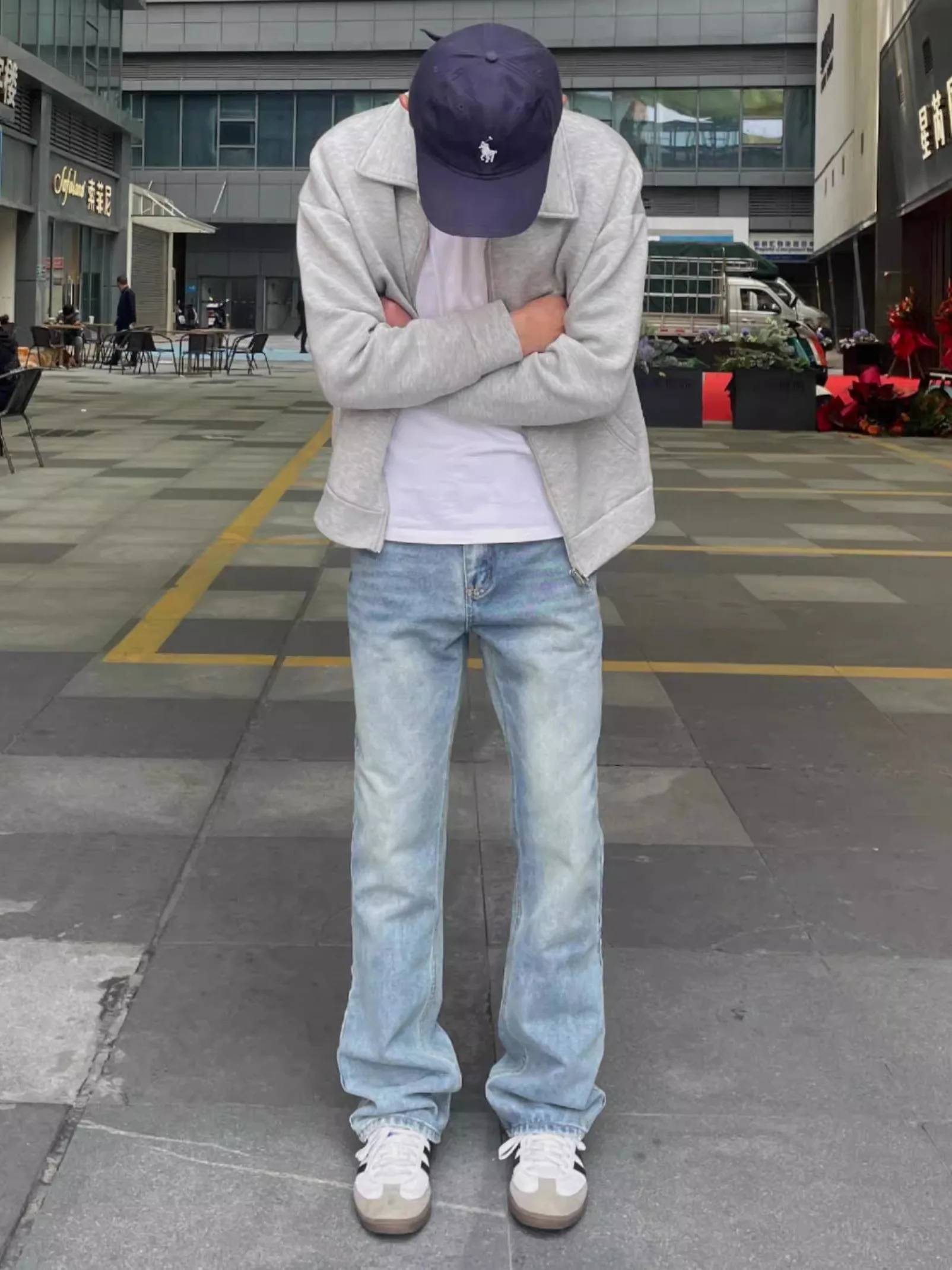 

Cleanfit American High Street Vintage Waed Blue 57 Sle Men's Jeans Straight Leg Micro Flared Slimming Long Pants