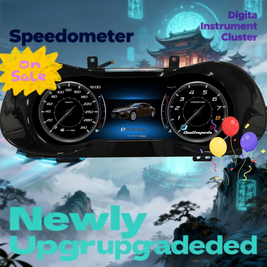 

12.3" Digital Cluster For Maserati Quattroporte 2013~2023 Speedometer Instrument Dashboard Auto Digital Virtual Cockpit