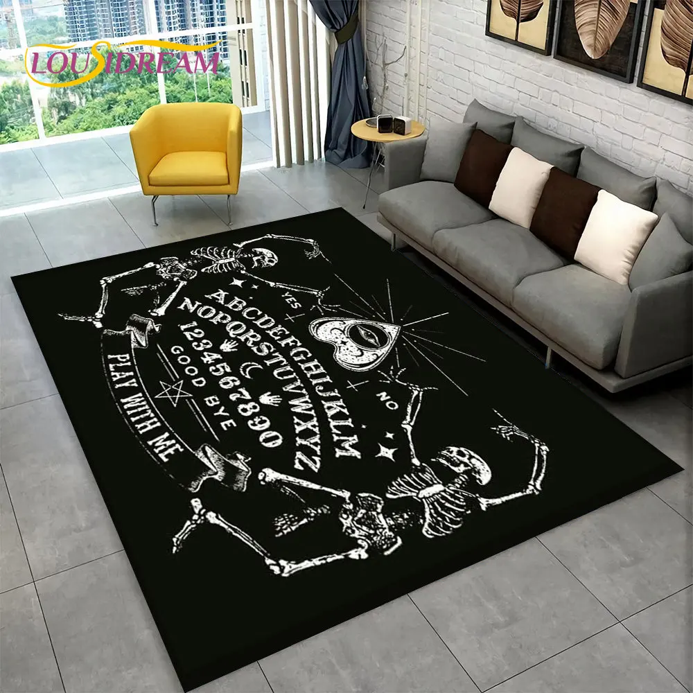 Ouija Tarot Witchcraft Gothic Area Rug,Carpet Rug for Living Room Bedroom Sofa Doormat Decoration,Kids Play Non-slip Floor Mat