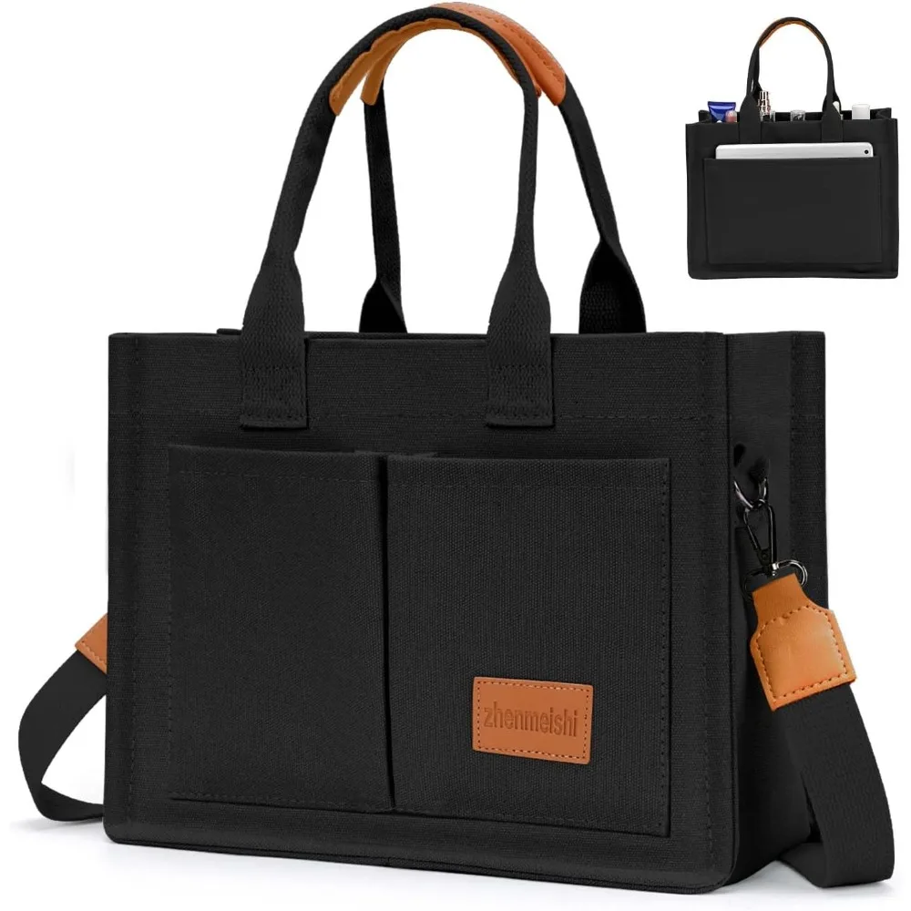 

Canvas Tote Bags for Woman with Pockets Crossbody Bag Tote Shoulder Handbags Casual Work Bags Everything Tote Bag