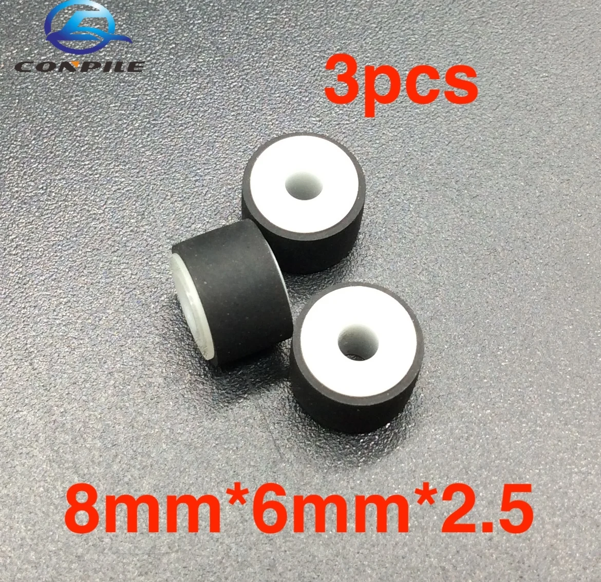 3pcs 8mm*6mm*2.5 wheel belt pulley rubber audio pinch roller for vintage cassette deck tape recorder Stereo player