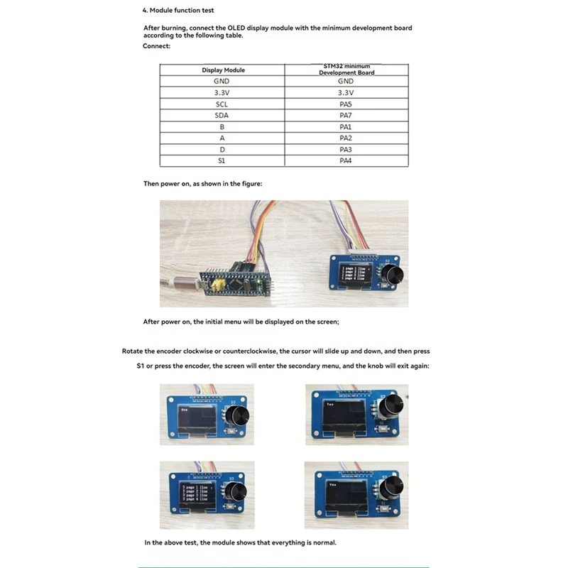 0.96 Inch OLED Display Module With Buttons EC11 Rotary Encoder IIC Interface LCD Screen