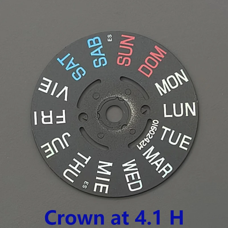 

Mod NH35 NH36 Movement Dial Week Wheel Crown at 3.0/3.8/4.1H Fits SKX007 6105 Tuna Watch Movement Repair Week Wheel Parts
