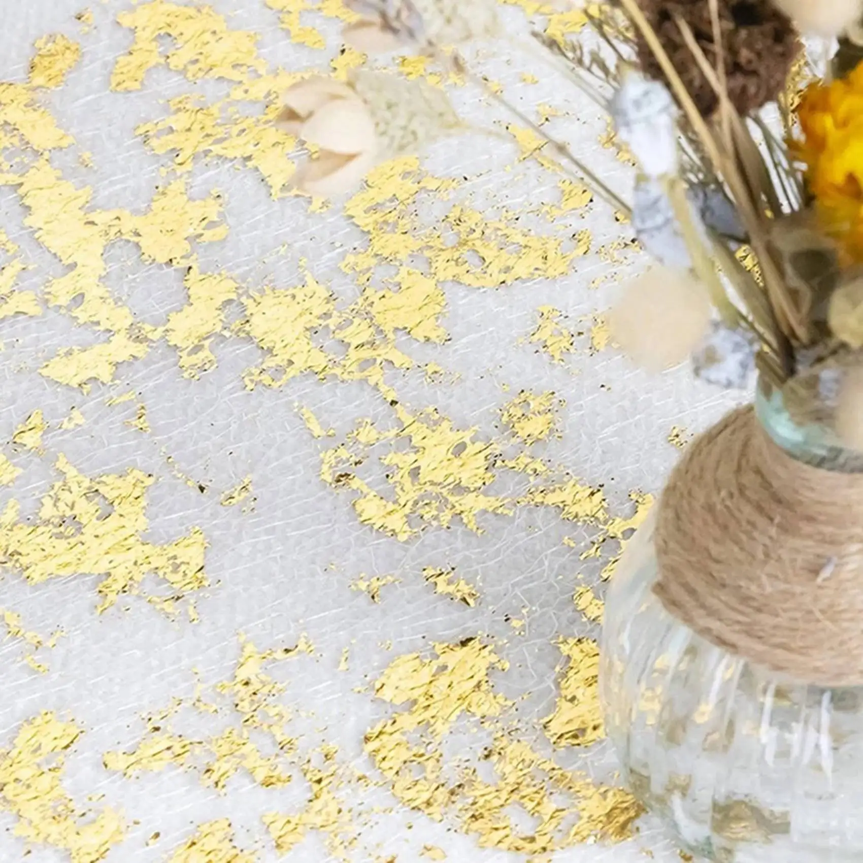 A69e4pcs Table Runner, Sparkling Polyester Tulle Ribbon Roll With Gold Foil,Birthday Party Wedding Christmas Decor