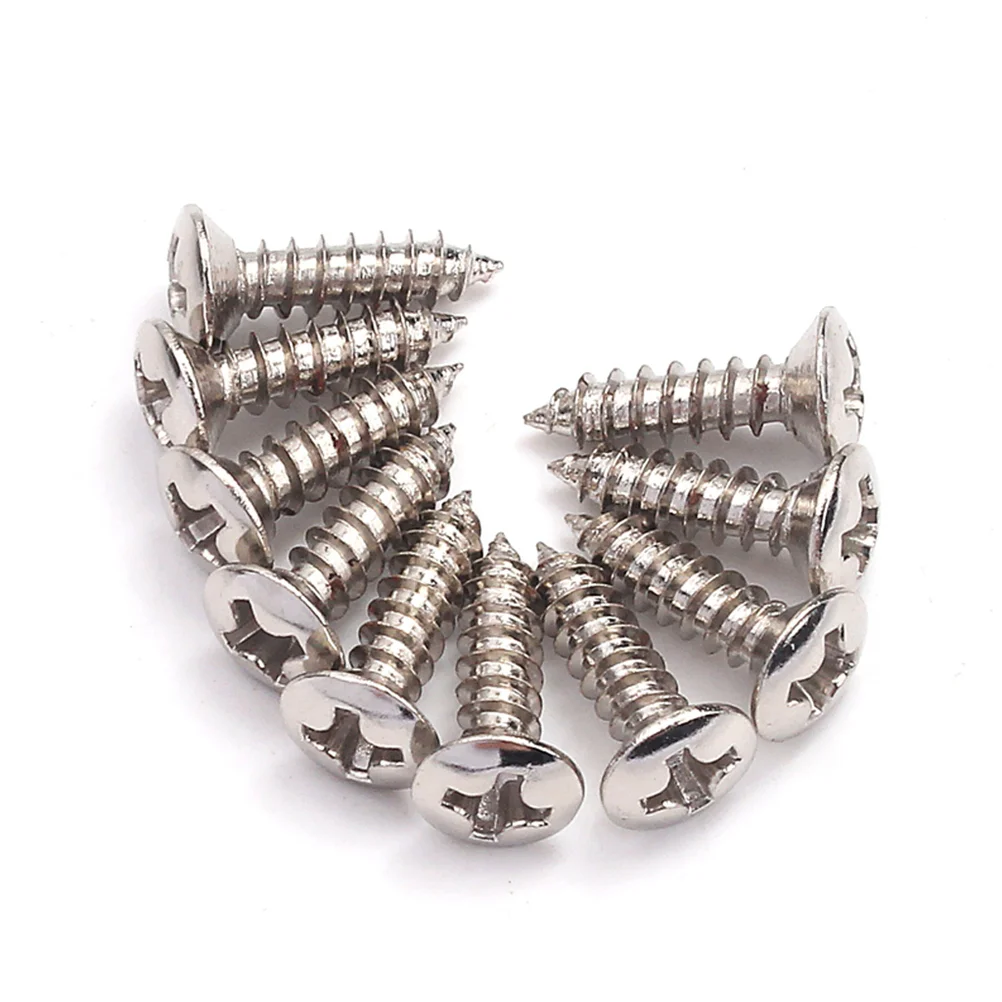 

10 Pcs Guitar Mounting Screws Pearlescent Bass Maintenance Pickguard Silver Cover Plate Accessory