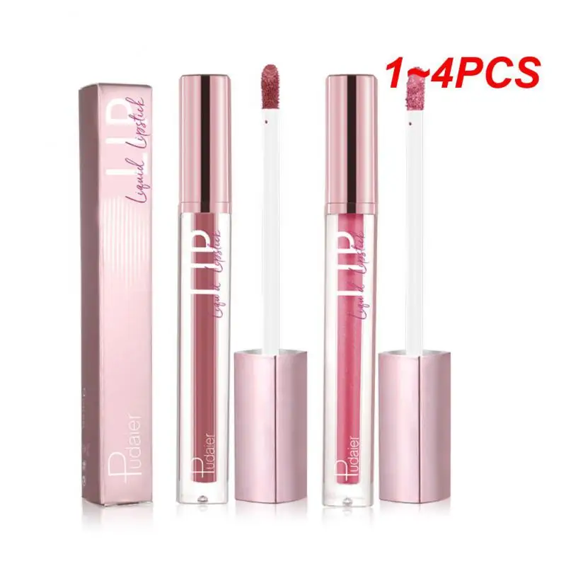 Lip Glaze Hidratante Cosméticos, Mist Texture, Matte Glitter, Lip Gloss, Batom Líquido, Maquiagem, 12 Cores, 1 a 4Pcs