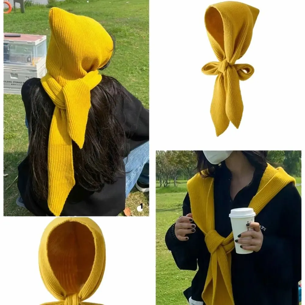 Fashion Knit Hat Scarf Set Hooded Windproof Beanies Caps Warmer Knitted Beanie Winter