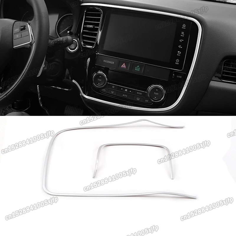 car dashboard gps navigation air vent frame trims for mitsubishi outlander 3 2013 2014 2015 2016 2017 2018 2019 2020 2021 2022