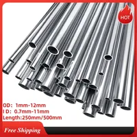 1-10pcs 304 Stainless Steel Round Capillary Seamless Straight Tube 1mmx0.7mm 5x4mm6x4mm8x6mm10x8mm10x9mm12x11mm 250mm/500mm Long