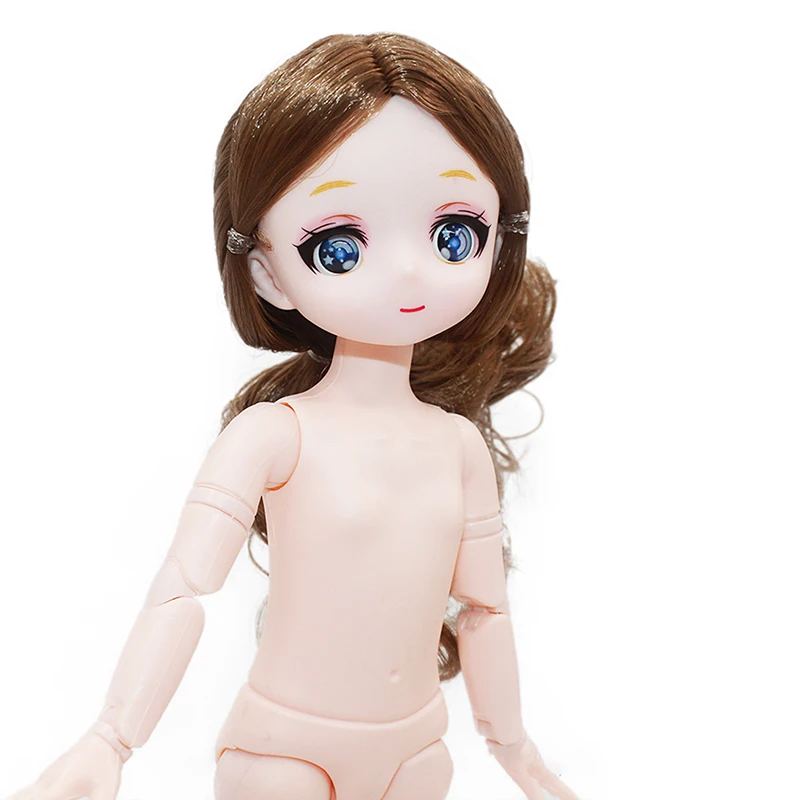 Two-dimensional Comic Face Doll 30cm BJD Doll Head Makeup 3D Real Eye Princess Doll Kids Girls Doll Toy Gift Lol Dolls