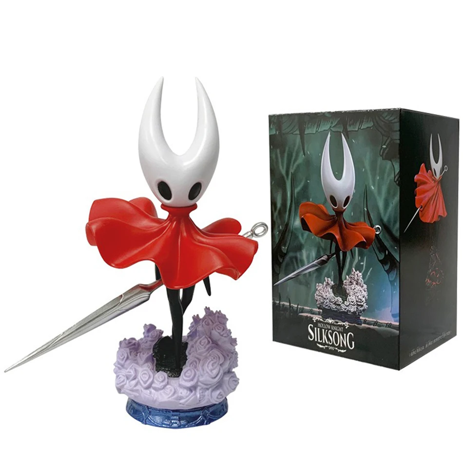 Hollow Knight - 19cm Figurka Anime Małego Rycerza Figurka Akcji Hornet Gadżet z Gry Model PVC Ozdoba Kolekcjonerska Zabawka