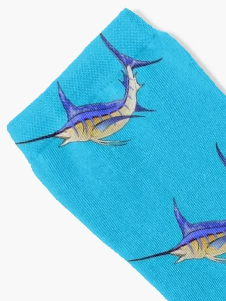 Blue Marlin Socks cool Non-slip Socks Female Men's