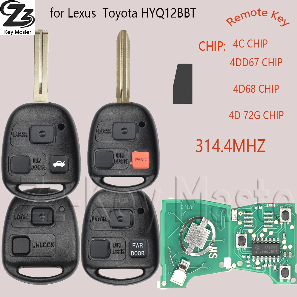 

Zz 4C/4D67/4D68/4D72 G Chip HYQ12BBT 314.4MHz Car Remote Key For Toyota 2004-2010 Lexus ES330 SC430 RX330 RX350 RX400H LS430