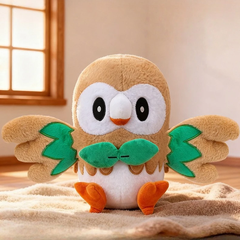 30/40/50CM Duże Pluszaki Pokemon Rowlet, Kreskówkowe Anime Peluche Kawaii, Wygodna Miękka Lalka, Prezent dla Dzieci