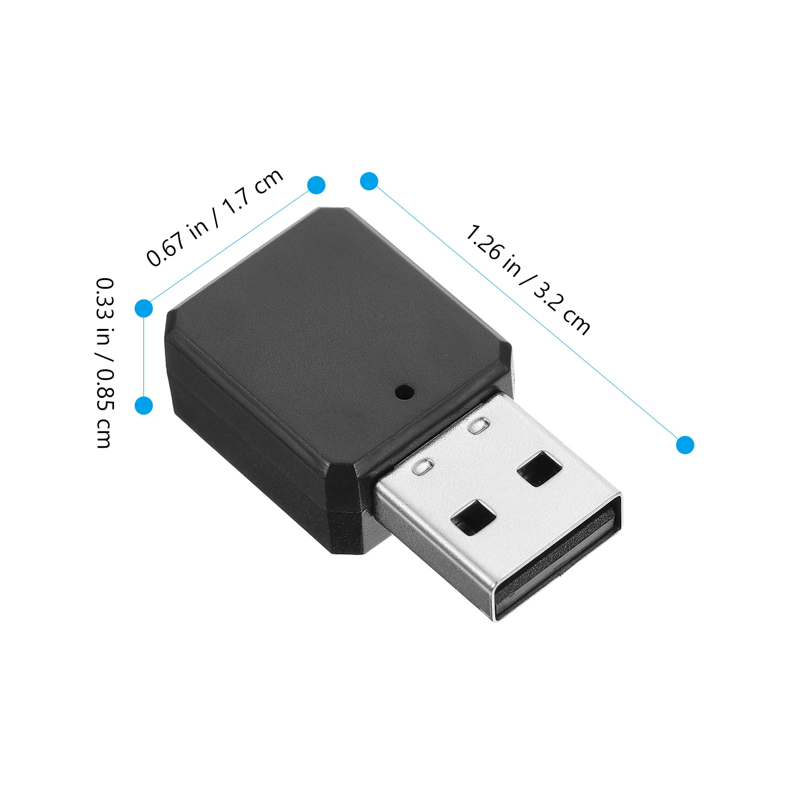 

USB Audio Receiver Car Wireless Adapter Portable Hands Free Call Built-in Mic Easy Plug and Play Durable Metal ABS