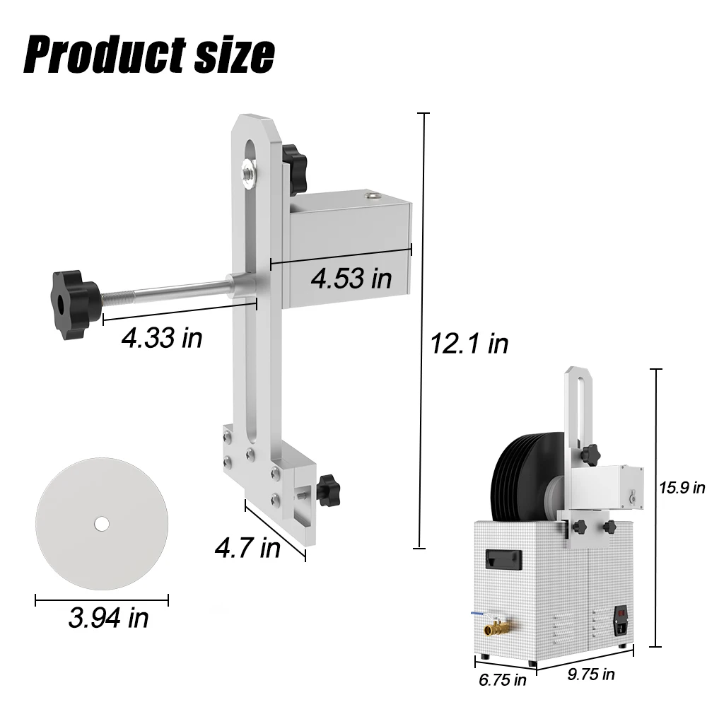 Vinyl Record Cleaner Machine Bracket Spin Washing 8 Records for 6L Ultrasonic Cleaner Bath Kit Vinyl Cleaner Arm Clamp Rack