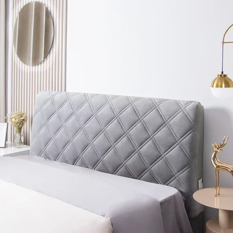 High Quality Velvet Quilted Headboard Cover All-inclusive Super Luxury Soft Thicken Short Plush Quilting Bed Head Cover