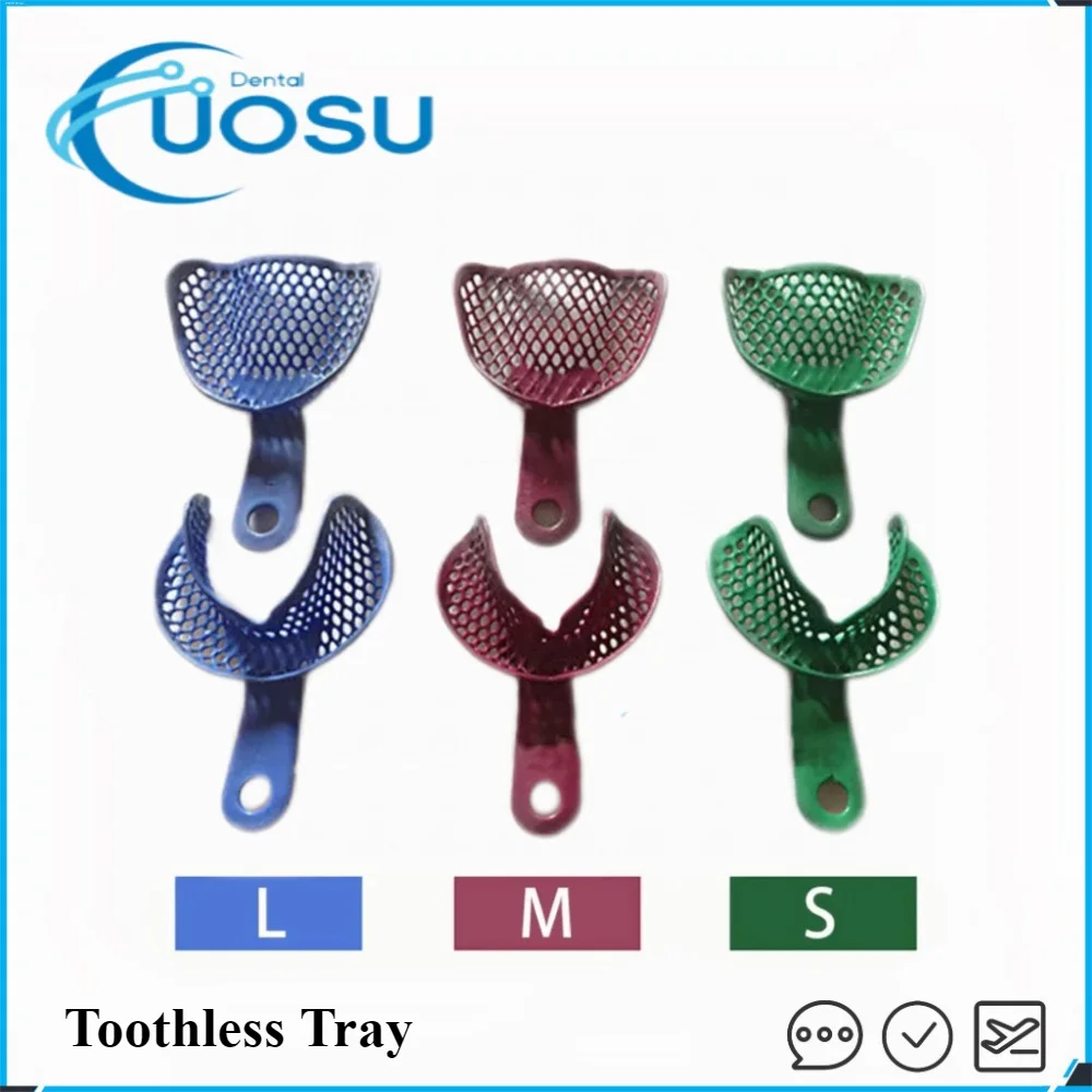 UOSU Toothless Tray Plastic Steel Denture Tray Special Tools for Dentists Material Dental Tray Dental Model Taking  Metal Net