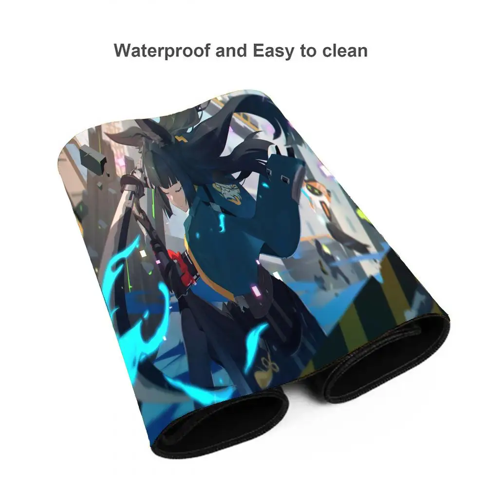Large Mousepad 900x400 Hoshimi Miyabi Zenless Zone Zero Mouse Pad Keyboard Extended Carpet Gaming Accessories Anime Desk Mat Rug