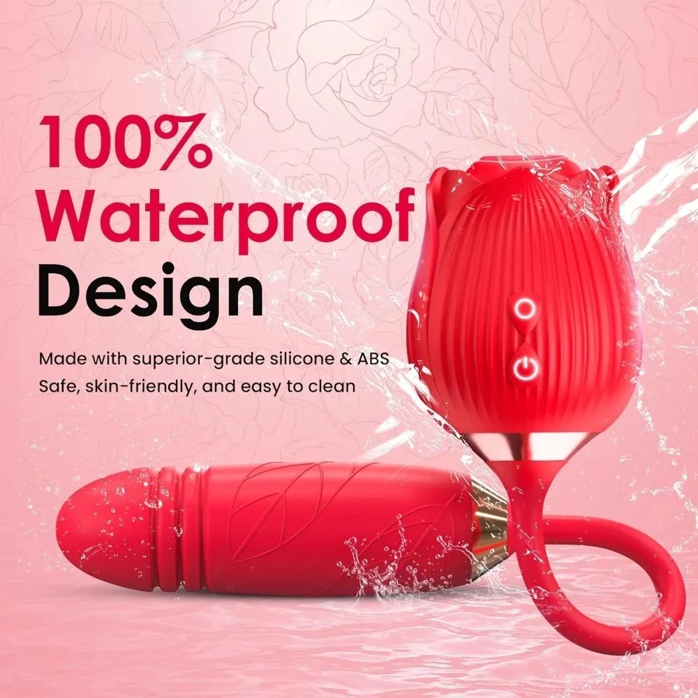 3in1 Thrusting Anal Vibrator Female Rose Sucking Clitoris Stimulator Dildo Licking Vagin Massager Masturbator Sex Toys for Women - view 5