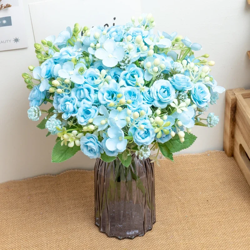 

3pcs Mini Roses Artificial Flowers, Faux Flowers, Fake Flowers Silk Roses Bouquet for Wedding Scene Layout, Home Decor, Outdoor