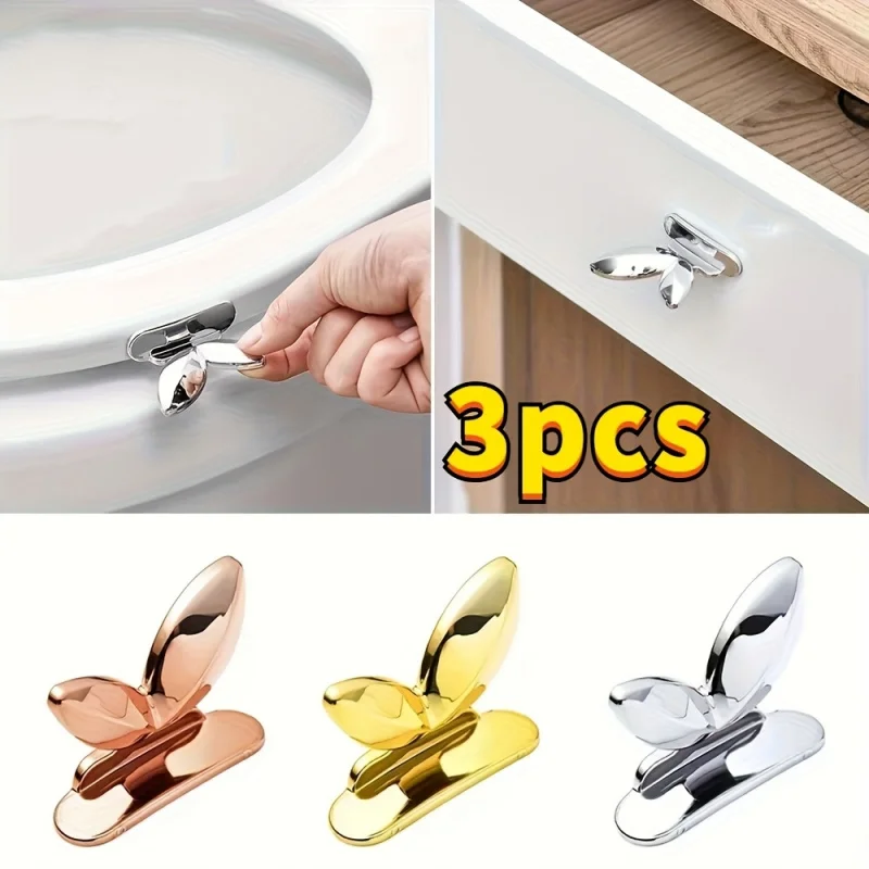 

3 One-piece toilet seat lifter、Leaf-shaped design、Toilet seat handle、Touch-free toilet flush button、Multifunctional and practica
