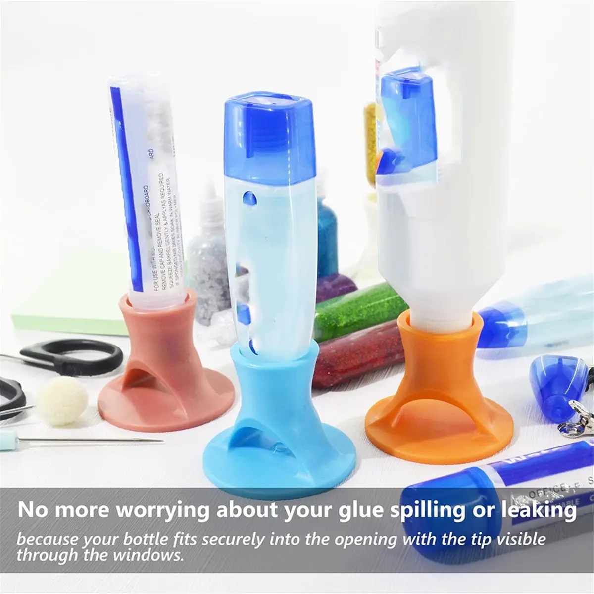 

BABQ Liquid Glue Holder Needle Tip Glue Bottle Stand with Base, Craft Glue Holder Organizer for Stable Storage Rack 4pcs