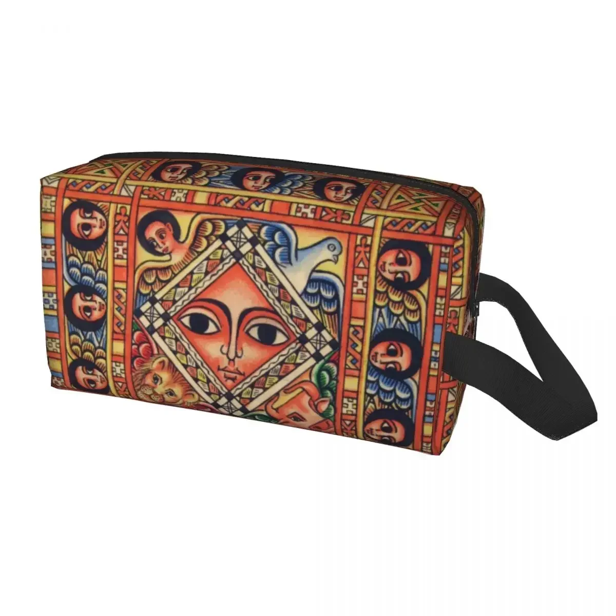 

Ethiopian Ancient Art Makeup Bag for Women Travel Cosmetic Organizer Cute Storage Toiletry Bags