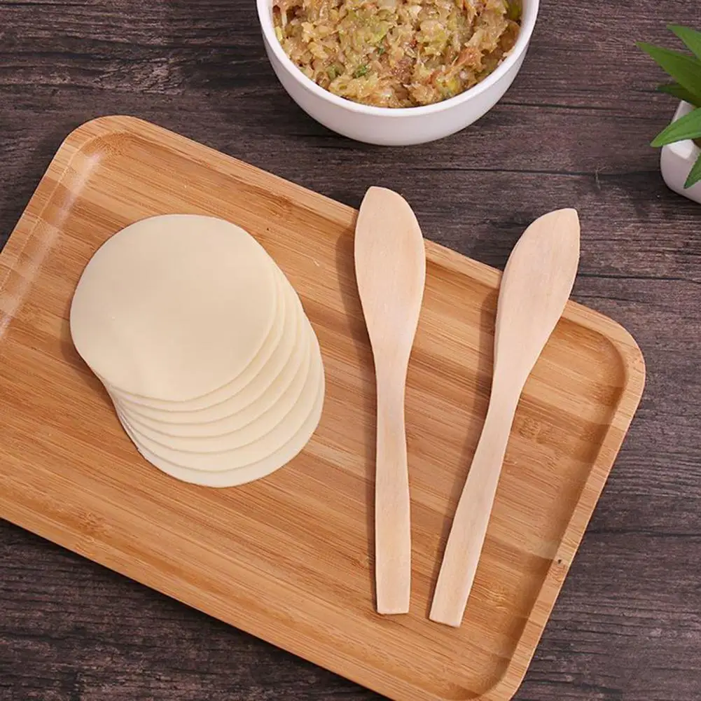 10Pcs Stuffing Spoons Two Ends Available Burr Free Increase Efficiency Digging Wooden Dumpling Filling Scoops Kitchen Gadgets