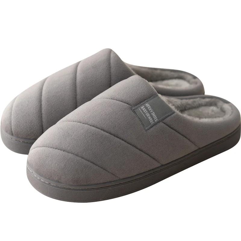 Comwarm Winter Warm Plush Slippers For Women Men Soft Sole Non-slip Furry Couple Bedroom Slides Indoor Fur House Cotton Slippers